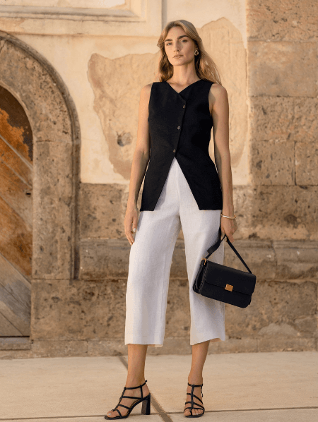 Linen work outfit with linen pants